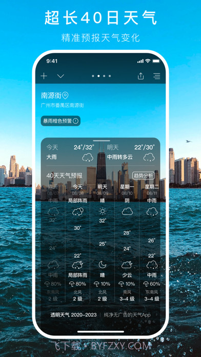 透明天气时钟小部件截图7