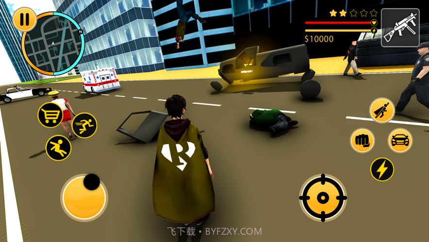 飞行超人机器人火柴人绳索英雄截图3