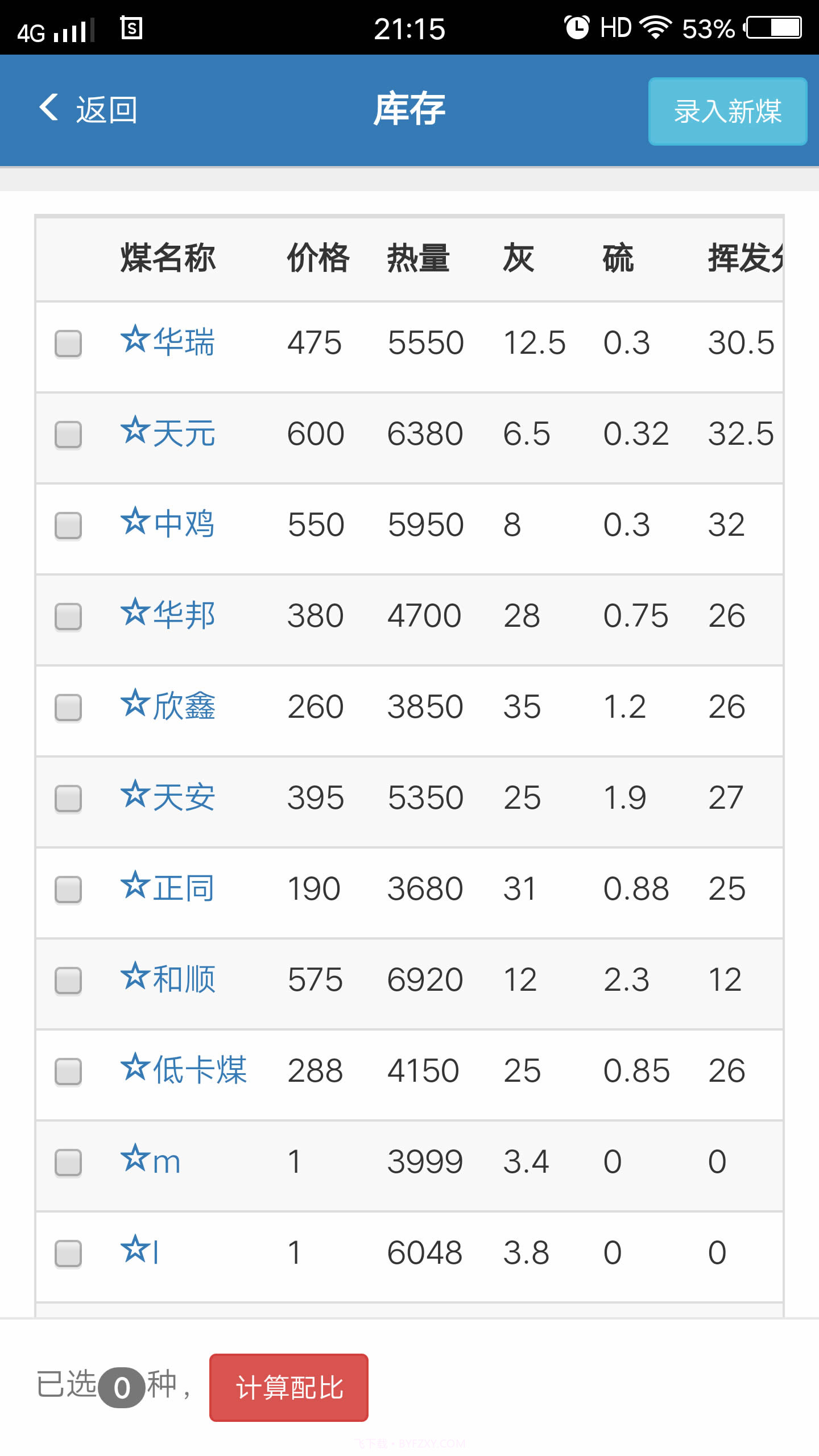 配煤截图1 配煤截图1