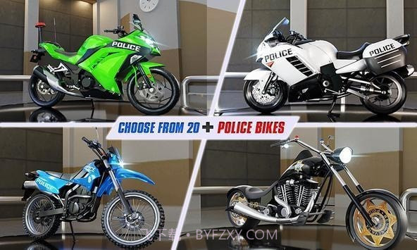 警察摩托公路赛车截图2