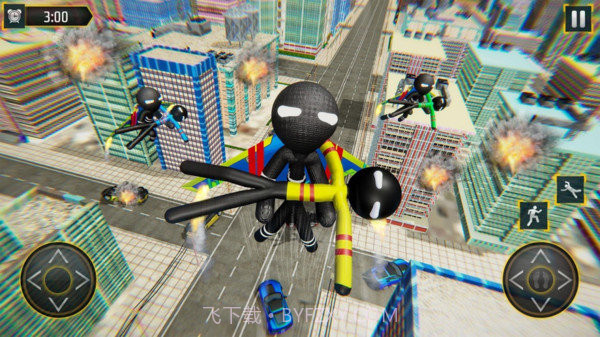 喷气飞行火柴人截图2