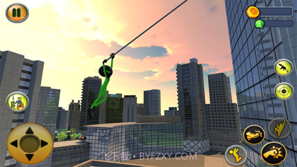 绿火柴人绳索英雄截图1