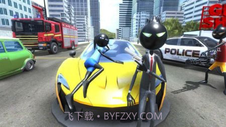 火柴人绳索英雄3：警察射击截图3