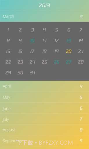 滑动日历 Flip Calendar截图2 滑动日历 Flip Calendar截图2